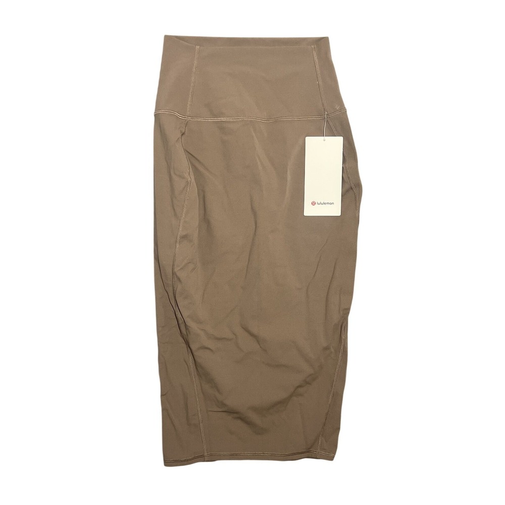 NWT Lululemon Nulu Slim-Fit HR Skirt Size 4 TPTC Brown High Rise Midi Stretch